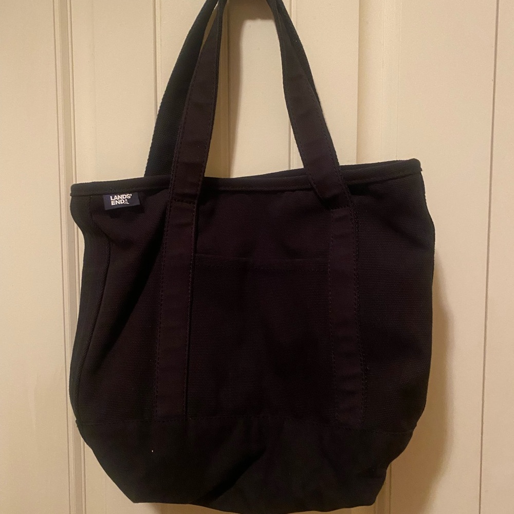 Lands' End Black Canvas Tote